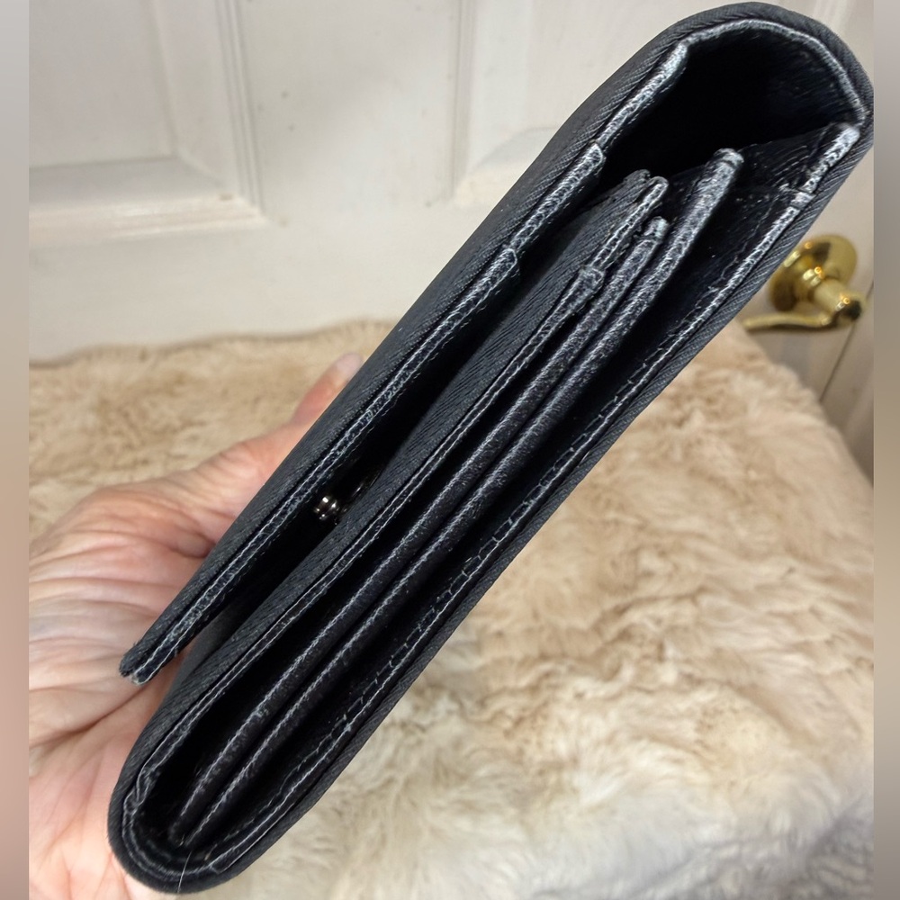 PRADA "TESSUTO" NERO NYLON AND SAFFIANO LEATHER BIFOLD WALLET - Picture 4 of 16